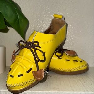 Eden Slip On Yellow 6 Wide Shoes Boat Loafer Style Comfortable